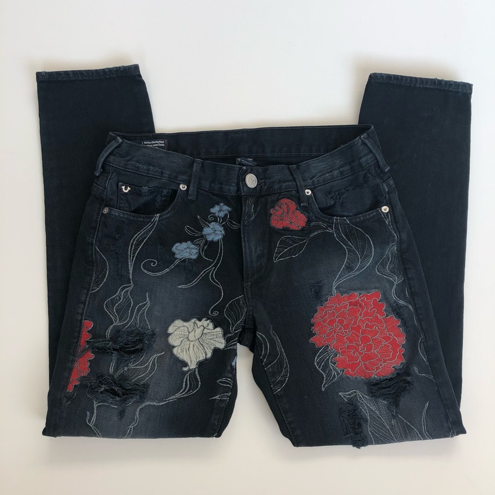True Religion Size 27 Audrey Mid Rise Boyfriend 78